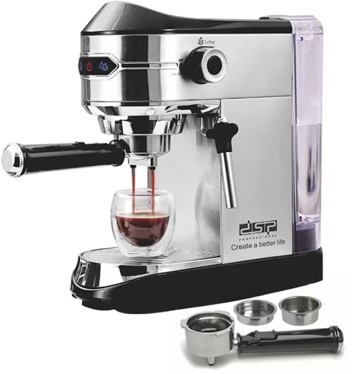 Dsp Ka3065 Semi-automatische Espressomachine - 15 Bar - 1.0l Waterreservoir — afbeelding 1
