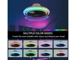 Moderne RGB Plafondventilator met Dimbaar Licht en Ventilator - Afstandsbediening & App Besturing