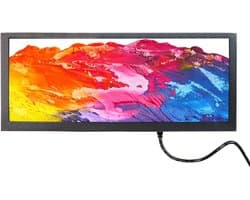 12,3 Inch Widescreen LCD Monitor 1920x720 IPS met USB, VGA en Metalen Behuizing
