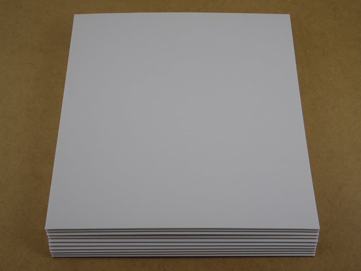 10 Stuks LP kartonnen buitenhoezen wit (GOEDE KWALITEIT, 300gr karton) zonder middengaten - hoezen, platenhoezen, beschermhoes, cardboard sleeve, outer cover, maxi-singles, lps vinyl platen, 12", 12 inch — afbeelding 1
