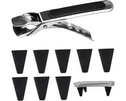 Airfryer Accessoires - Mand Verhogers - Betere Kookresultaten - Antislip Siliconen - Set van 9 - Zwart