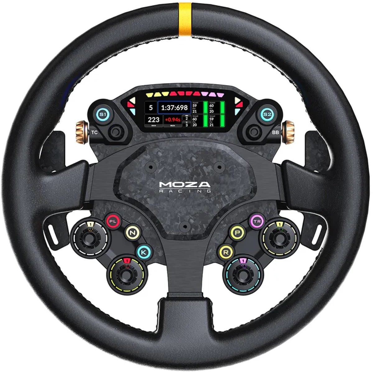 MOZA Racing CS Pro Stuurwiel – 13 inch GT Stuur – Carbon Fiber – Aluminium Behuizing – Sim Racing – PC — afbeelding 1