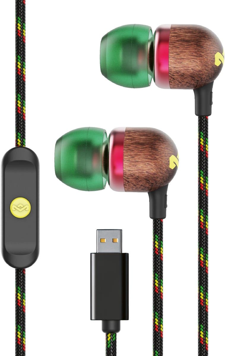 HOUSE OF MARLEY Smile Jamaica USB-C In-ear Bedrade oordopjes Met Noise-cancelling Rasta — afbeelding 1