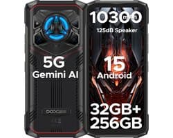 DOOGEE Blade 20 Play 5G - Robuuste Smartphone - Robuuste Telefoon - 32GB RAM + 256GB ROM - 10300mAh / 33W - Dimensity 7050 - 125dB Luidsprekers -Effect Lumière LED - Android 15 - Gemini AI -Rood