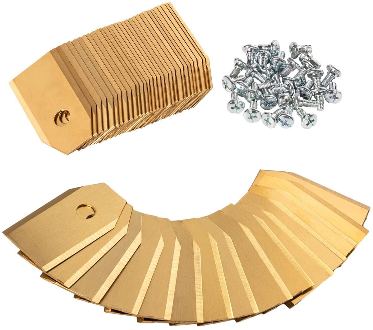 Omgoods - 30 Titanium Reservebladen voor Grasmaaier, Inclusief Schroeven — afbeelding 1