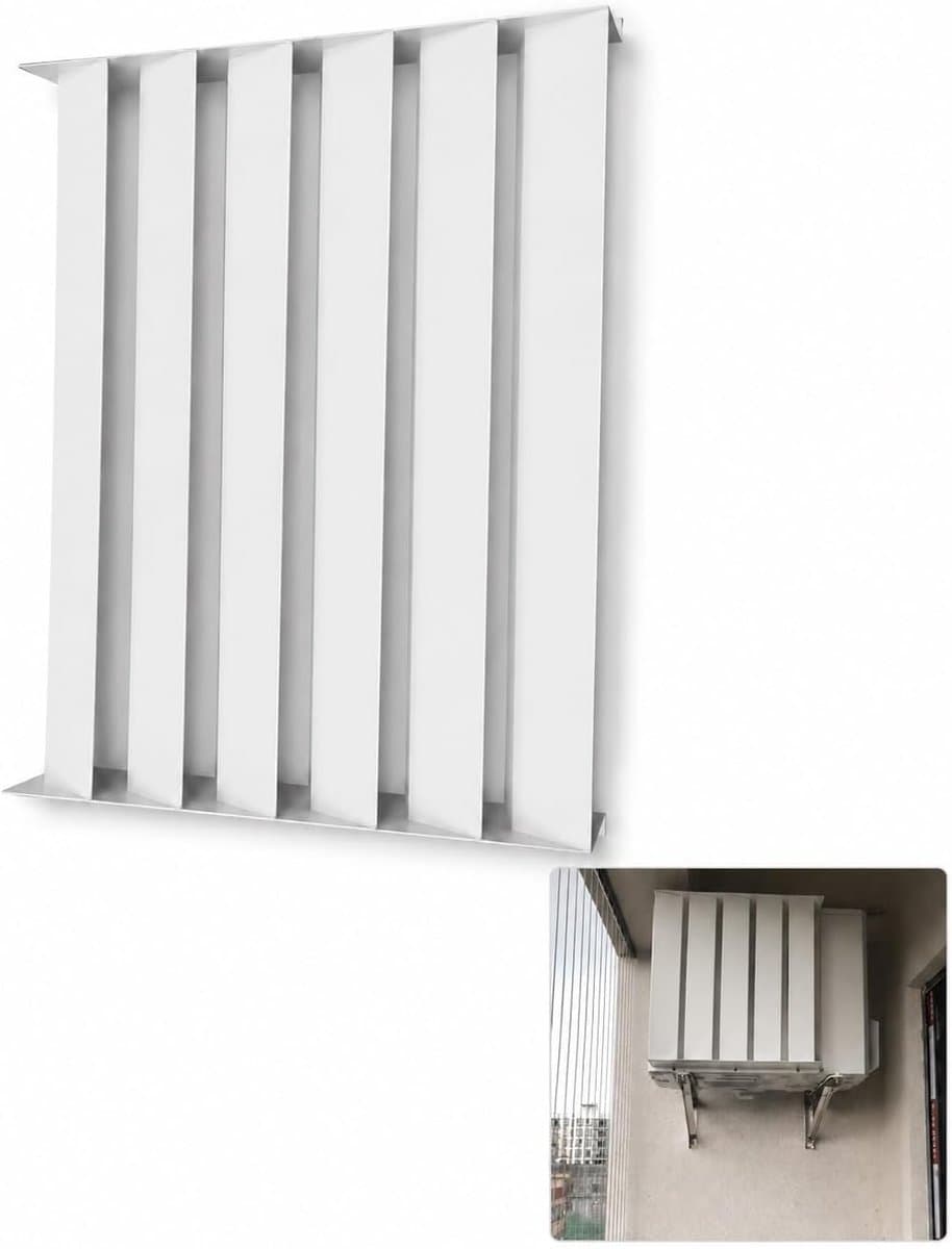 Airco Windgeleider - Luchtstroom Omleider - Comfort Buiten - 75° Hoek Ontwerp - 65x65cm - Zwart — afbeelding 1