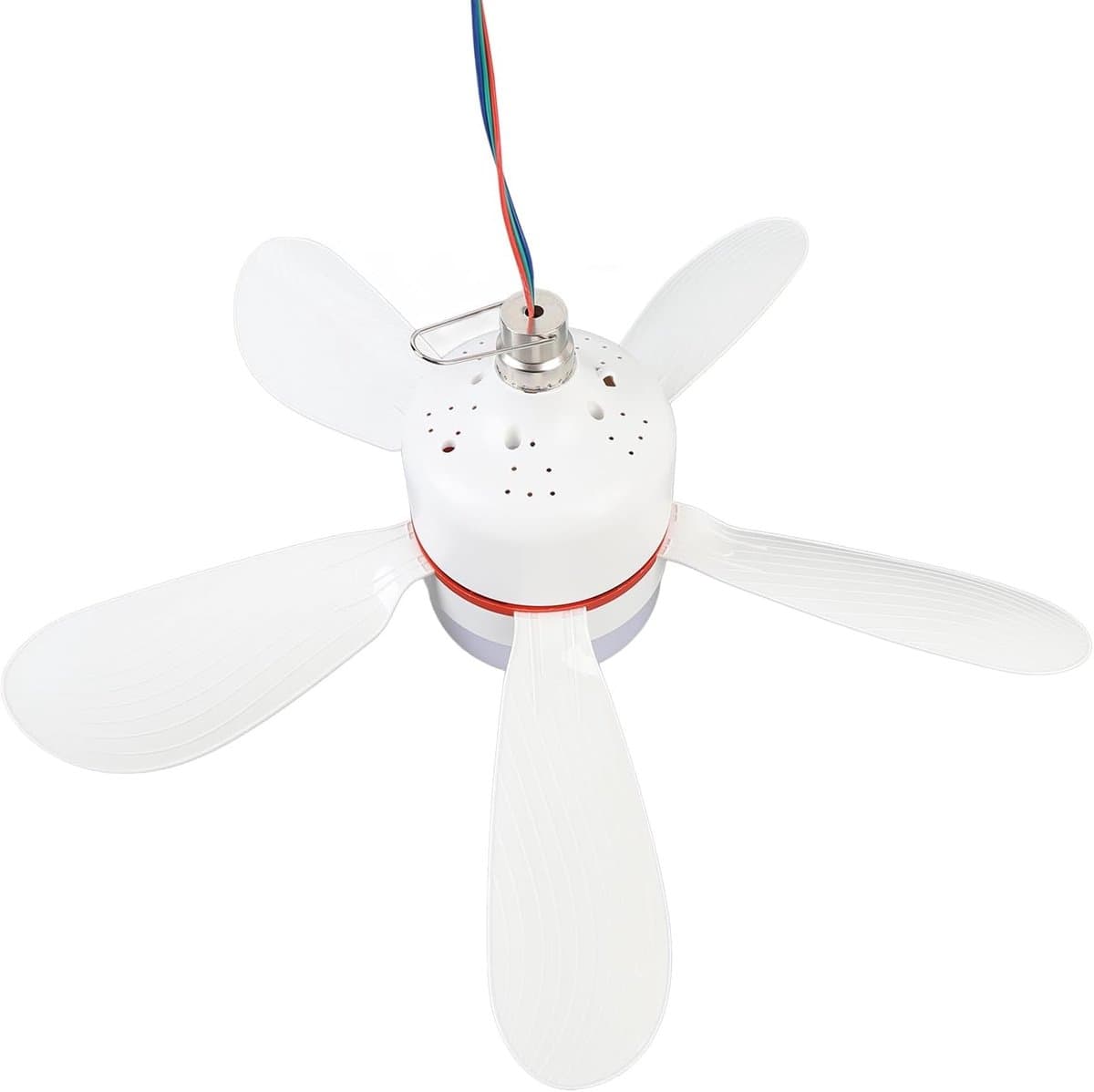 Hangende Ventilator - Plafondventilator Licht - Kamperen Buiten - Energiezuinig 12V - 165 Inch - Wit — afbeelding 1
