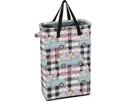 Wasmand - Vuile kleren mand - Ruimte besparen - Opvouwbaar en stevig - 48L - Plaid Vintage