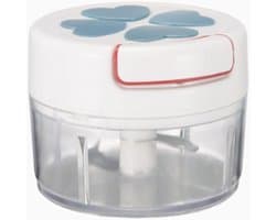 Handmatige Keukenmachine - Knoflookmolen Hakker - Snel Ingrediënten Snijden - Roestvrijstalen Messen - Compact Formaat - Blauw