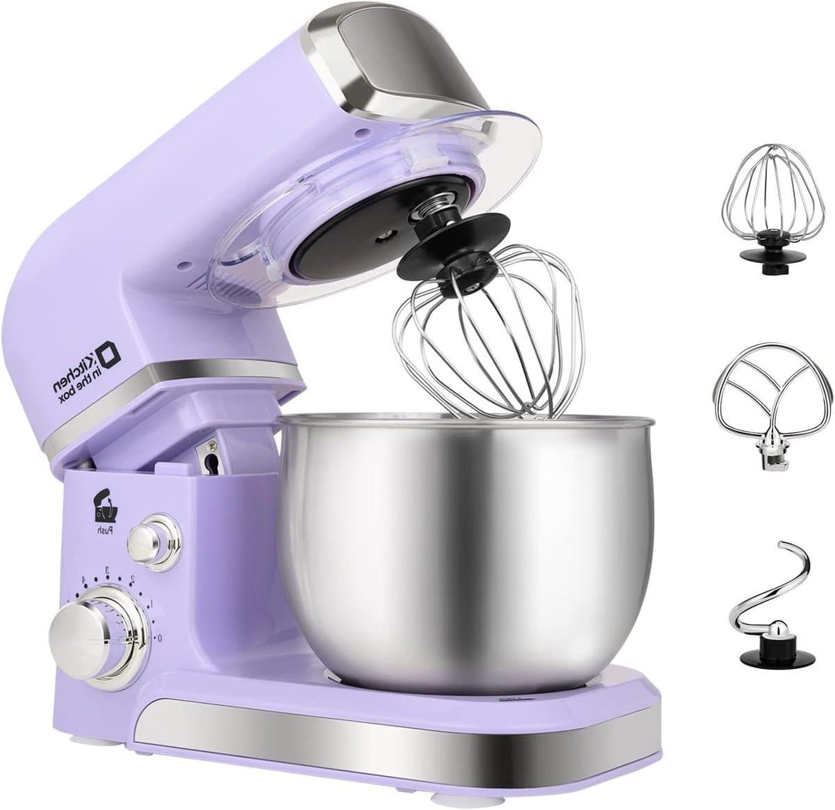 Elektrische Keukenmixer - Handmixer Staande Mixer - Bakken Thuis - Compact Ontwerp - 3 Liter Kom - Paars — afbeelding 1