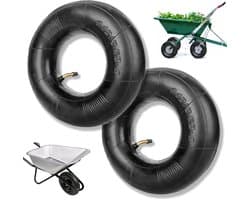 SnelShoppen - 2x Robuuste Slangen voor Banden, 4.10/3.50-4, Geschikt voor Tuin, Wheelbarrow, Handtruck, Grasmaaier, Natuurrubber, Hoge Druk