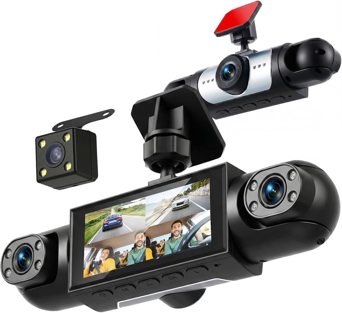 Thijox - Rimoody 360° 4-kanaals dashcam auto met 4 camera's, 1080p HD, 3,16 inch IPS-scherm, voor alle voertuigen, ideaal voor veiligheid onderweg — afbeelding 1