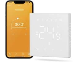SnelShoppen - Slimme Thermostaat voor Vloerverwarming, Wifi, Digitale Verwarmingsthermostaat, Compatibel met Alexa en Google Home, Waterbestendig, Per