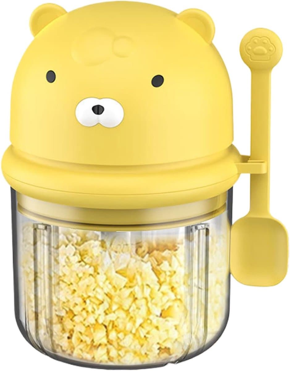 Elektrische Knoflook Hakker - Mini Keukenmachine - Snel Ingrediënten Snijden - Draadloos en Compact - 350 ml - Geel — afbeelding 1