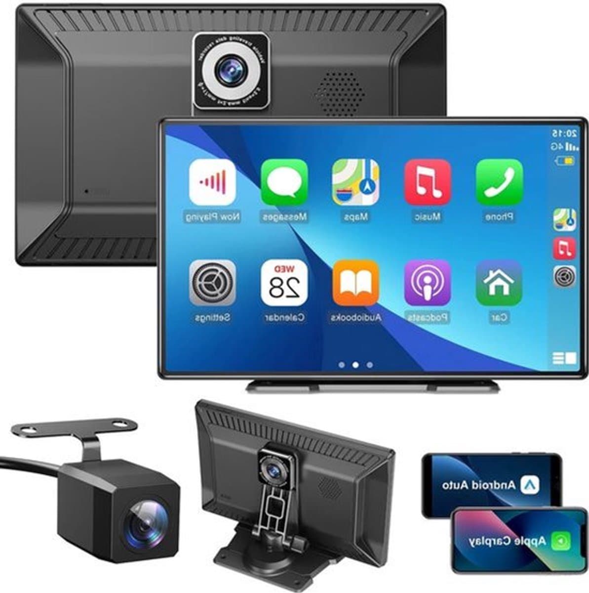 Navigatiesysteem Auto - Dashcam voor auto - GPS Navigatie - Draadloze - 2.5K DVR - Bluetooth Audio - ADAS Systeem - 9" - Achteruitrijcamera - Spraakbesturing - 64TF — afbeelding 1