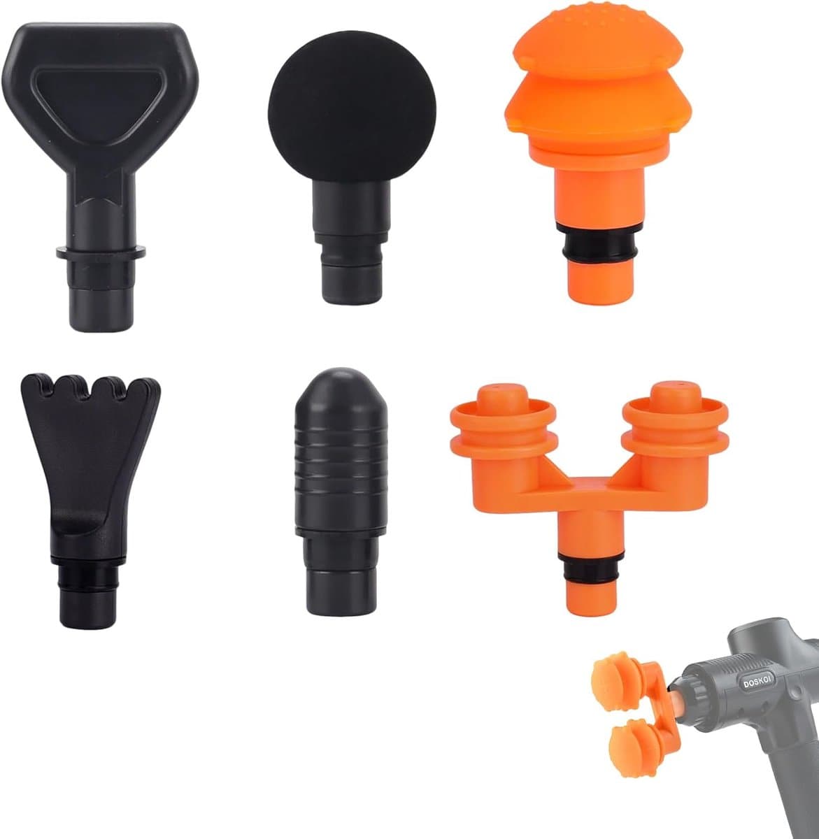 SnelShoppen - 6 Stuks Vervangende Massagekoppen voor Massagegun, Accessoires voor Fasmassage, Geschikt voor Spierontspanning, Huidvriendelijk ABS + PP — afbeelding 1