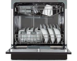 Klarstein Vaatwasser mini- voor 8 couverts, stille kleine vaatwasser met 6 wasprogramma's, kleine tafelmodel vaatwasser voor thuis, kantoor, camping, mini-vaatwasser met wateraansluiting - Vaatwasmachine - 8 Maatgedekken 49 dB 45 cm 1620W
