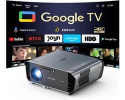 SnelShoppen - 4K Beamer 2550ANSI - Slimme Projector - Draadloos Verbinden met Mobiele Telefoons - Ideaal voor Kantoor, Filmavonden, Kinderentertainmen