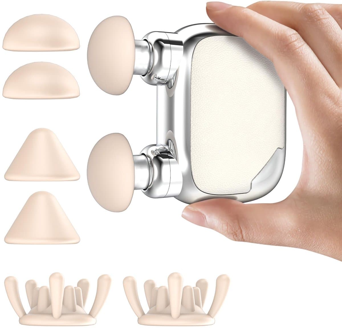 zurabini - Massage Gun – Mini Spiermassage Apparaat met Borstelloze Motor – Draagbare Percussie Massageapparaat met 4 Massagekoppen en 3 Snelheden – Diepe Weefselmassage voor Nek, Rug, Benen en Sportherstel — afbeelding 1
