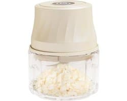 Knoflook Hakker Keukenmachine - Mini Hakker Foodprocessor - Groente Snijden - Draadloos USB Oplaadbaar - 350ml - Crèmekleurig