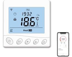 Digitale Thermostaat - Slimme Regelaar - Verwarming Instellen - WiFi App Bediening - 16A - Wit