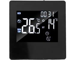 Slimme Thermostaat - Programmeerbare Verwarmingsthermostaat - Comfort Verhogend - Touchscreen LCD - 41 x 86 x 86 mm - Zwart