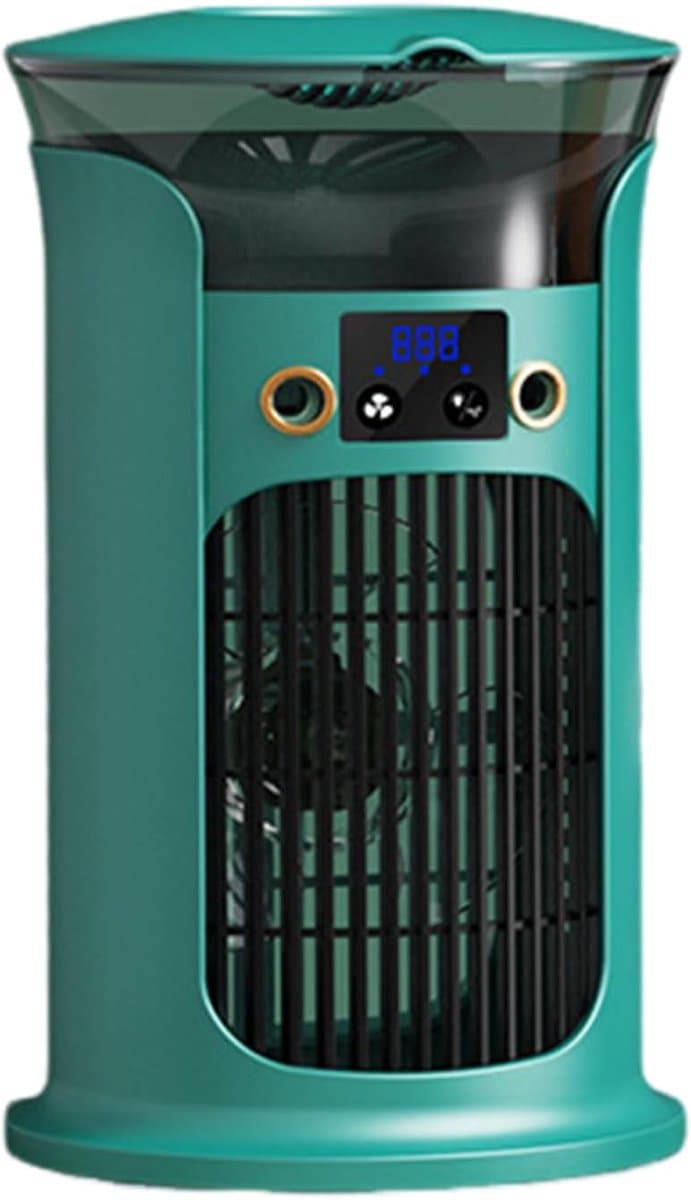 Ventilatoren Luchtkoeler - Mobiele luchtkoeler - Mini airco - Aircooler - Bladloze ventilator - Stil - 880ml watertank - Met LED verlichting - Voor bureau en slaapkamer - Geel — afbeelding 1