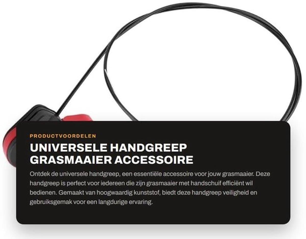 Handgreep Universeel - Kunststof - Geschikt voor Grasmaaiers - Duurzaam - Eenvoudige Installatie - Afmetingen 5,5 x 11 cm - Grasmaaierhandgreep — afbeelding 1