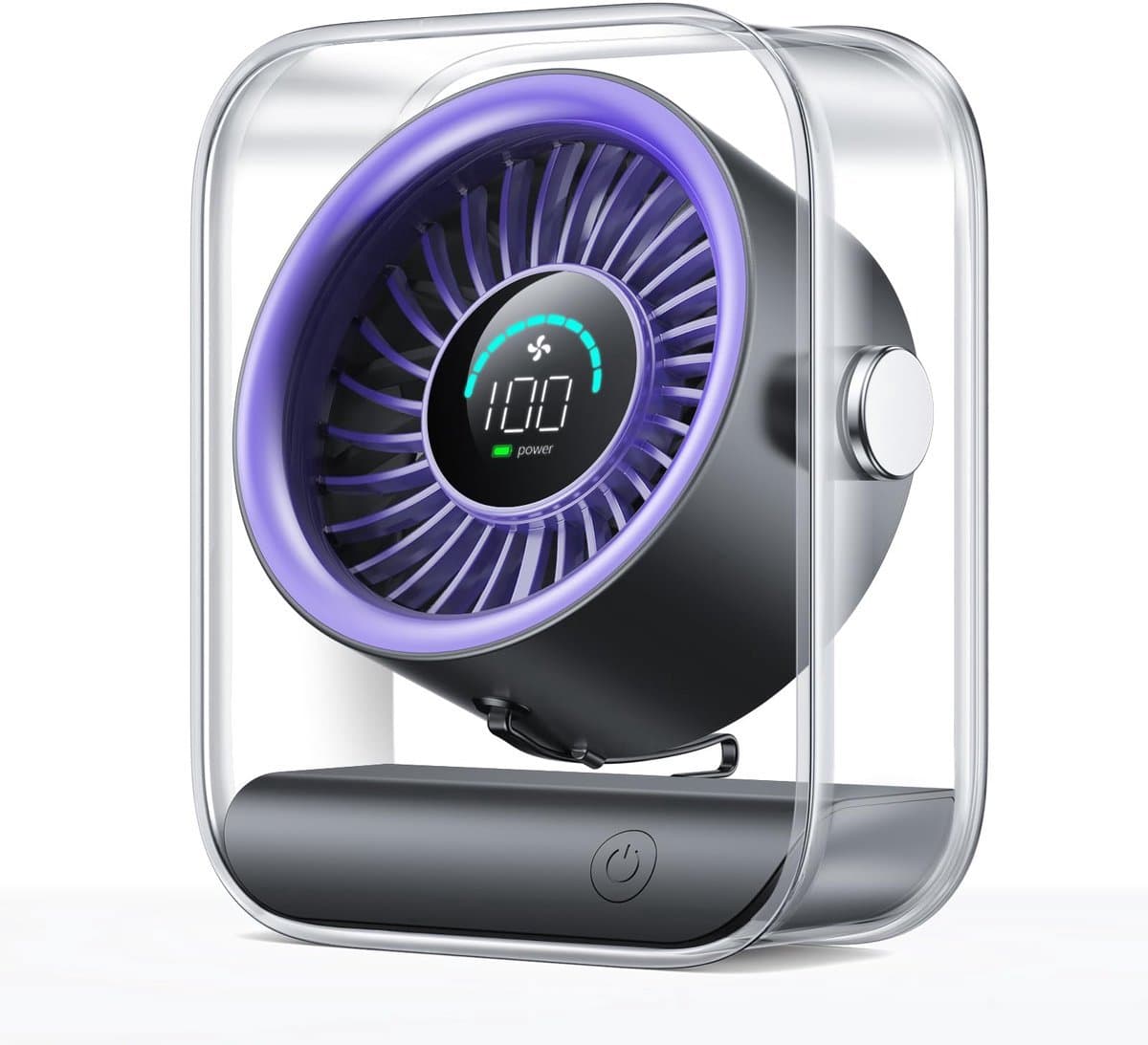Casalora Ventilator - Tafelventilator Stil Geruisloos USB - Oplaadbaar & Draadloos - 100 Snelheden - Paars — afbeelding 1
