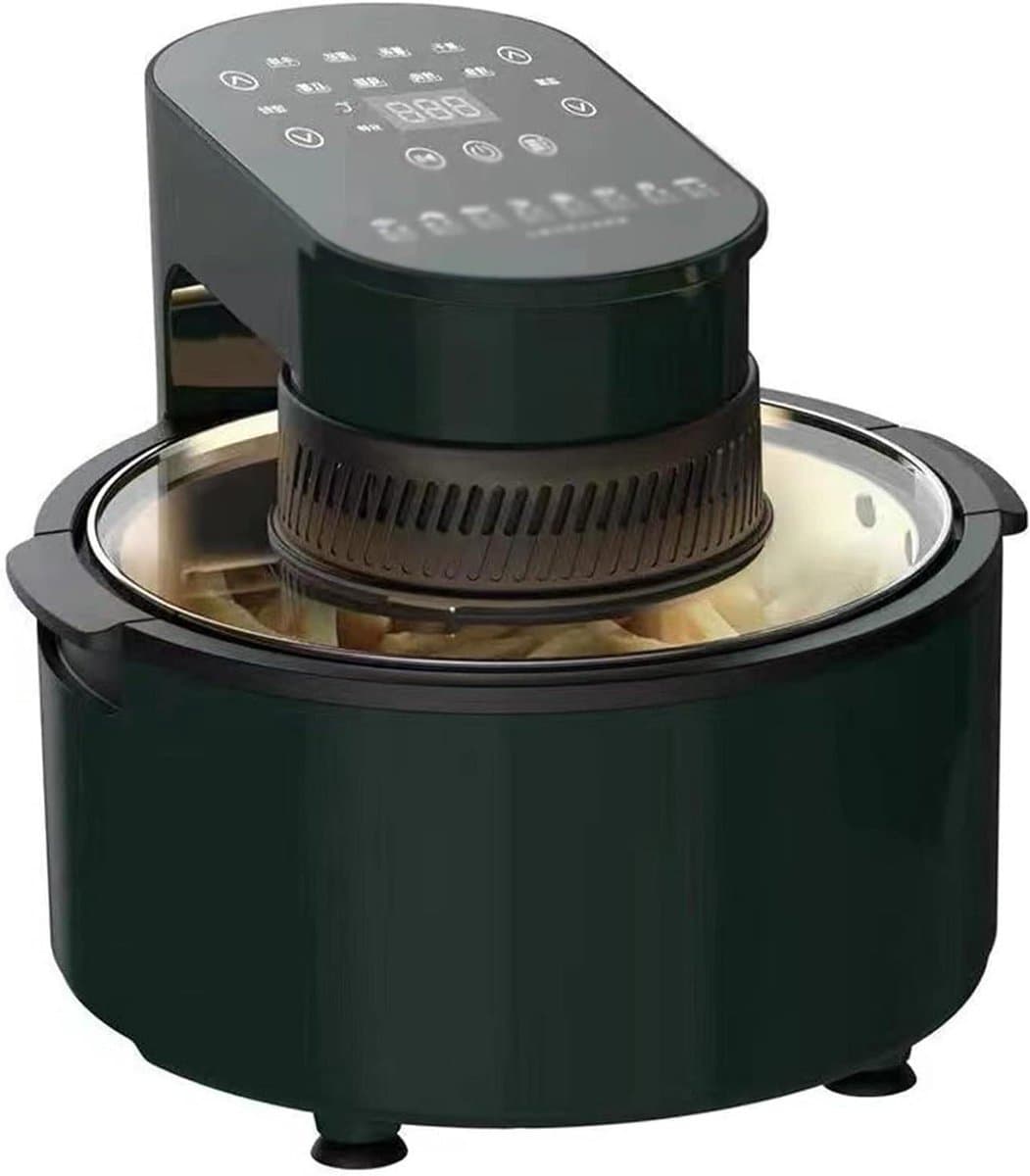 Visuele Airfryer - Oven Pan - Gezond Koken - Annulair Zichtvenster - 5 Liter - Groen — afbeelding 1