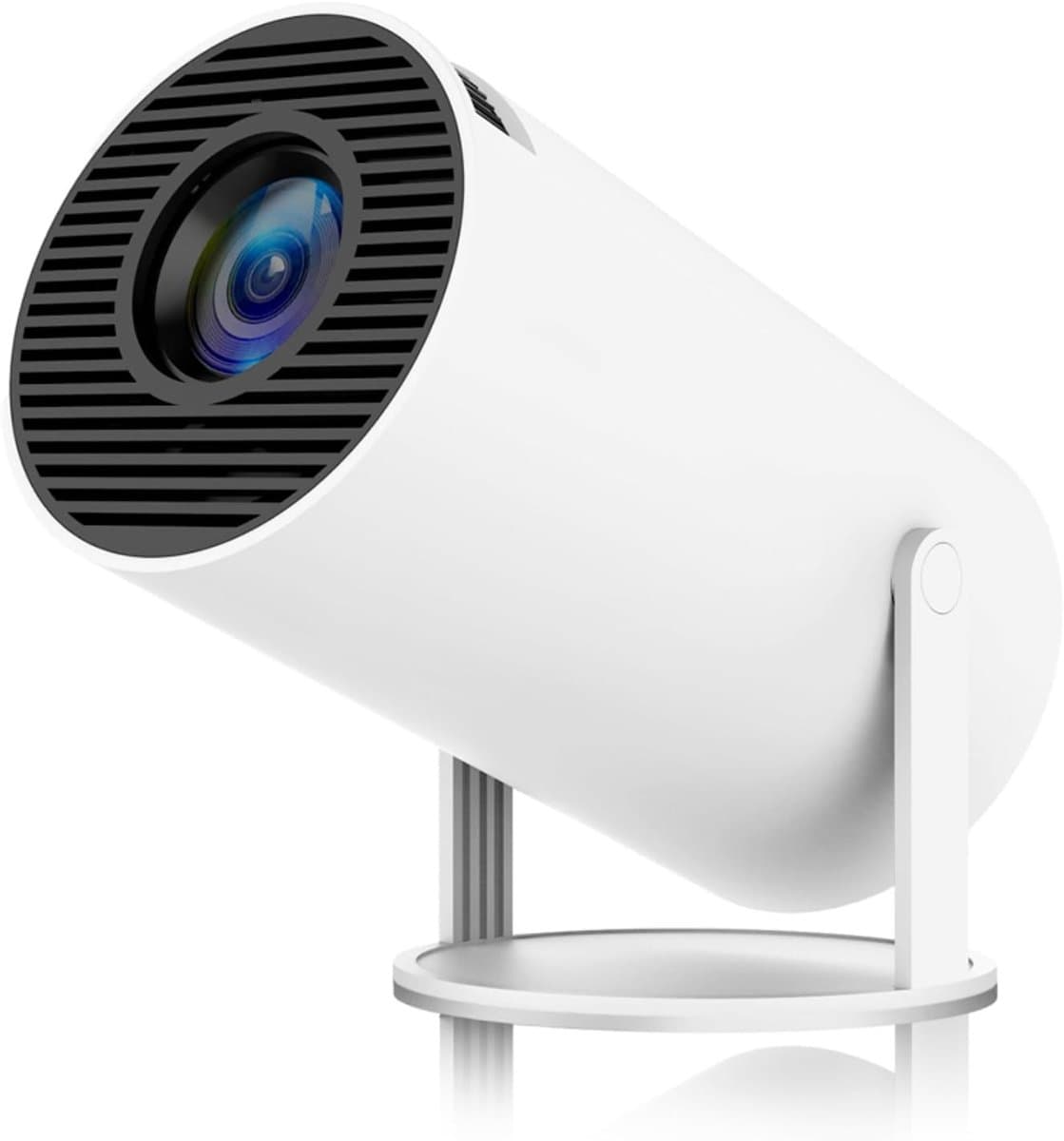 Mini-Projector – Draagbare Slimme Projector – Ultra HD – Ondersteunt Wifi- En Bluetooth-Connectiviteit – Compatibel Met HDMI/USB En Andere Apparaten – Creëer Je Eigen Thuisbioscoop – 180° Draaibaar – Wit — afbeelding 1