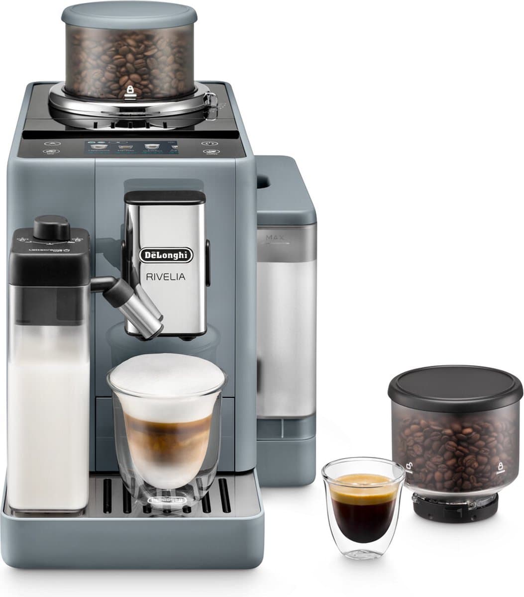 De'Longhi Rivelia - volautomatische espressomachine met LatteCrema Hot melkopschuimer en Bean Switch System - Pebble Grey - EXAM440.55.G — afbeelding 1