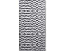 vidaXL - Buitenkleed - ARAKIL - 80x150 - cm - PP - wit - en - zwart
