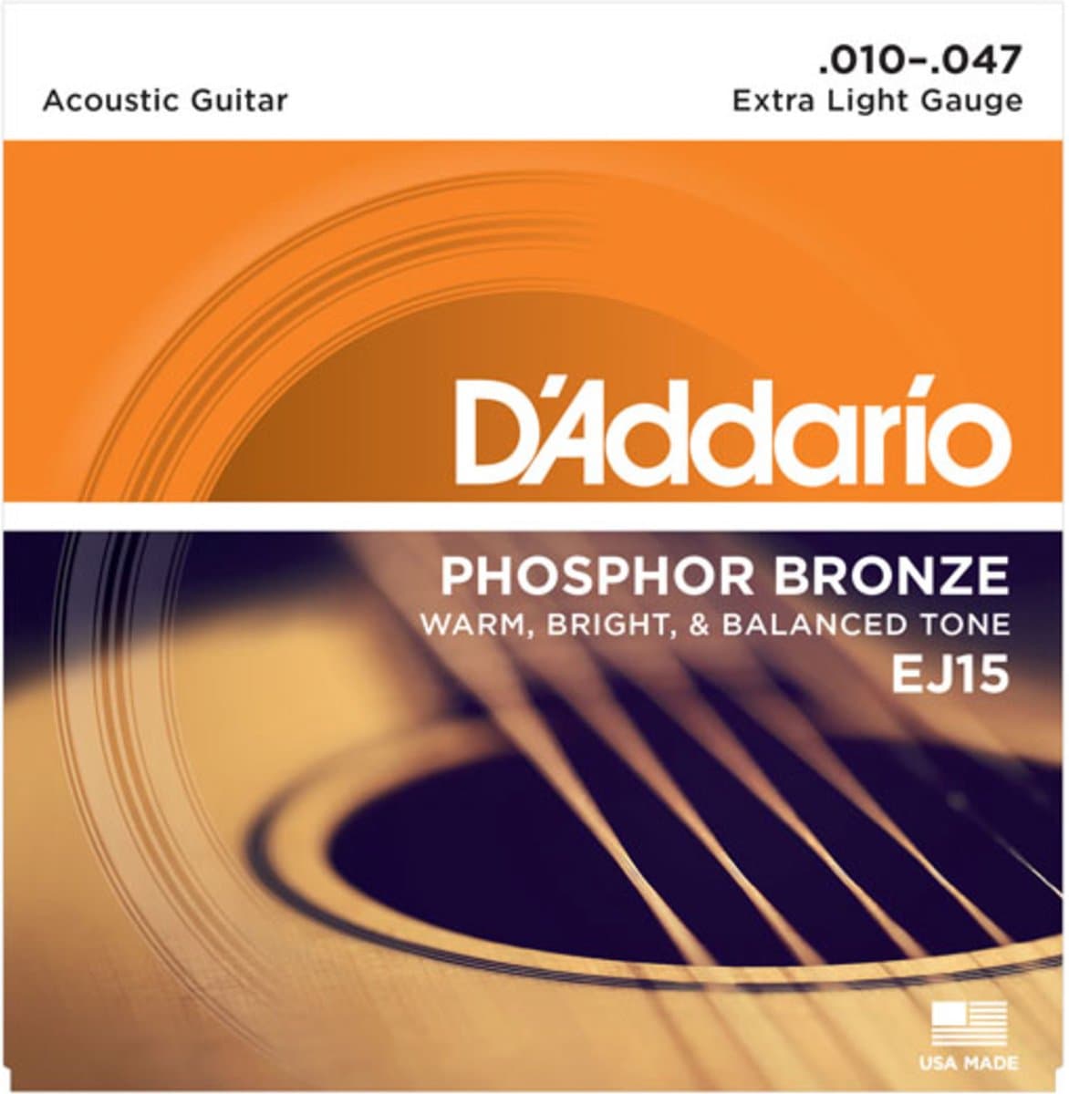 D'Addario EJ15 - Snarenset voor akoestische western gitaar .010-.047 — afbeelding 1