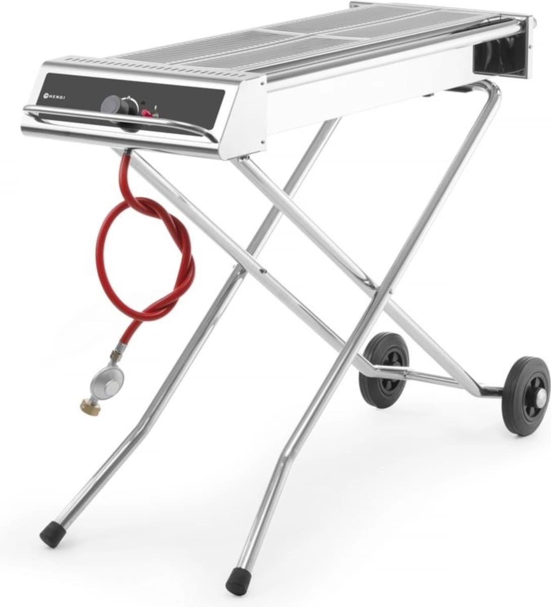 HENDI Krachtige roestvrijstalen barbecue – 7,5kW – inklapbaar en verrijdbaar – 1120x410x900 mm — afbeelding 1