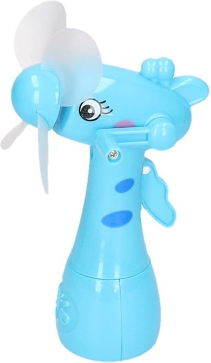 Waterspray ventilator - giraffe - blauw - voor kinderen - waterverstuiver - zomerventilator - 15 cm — afbeelding 1