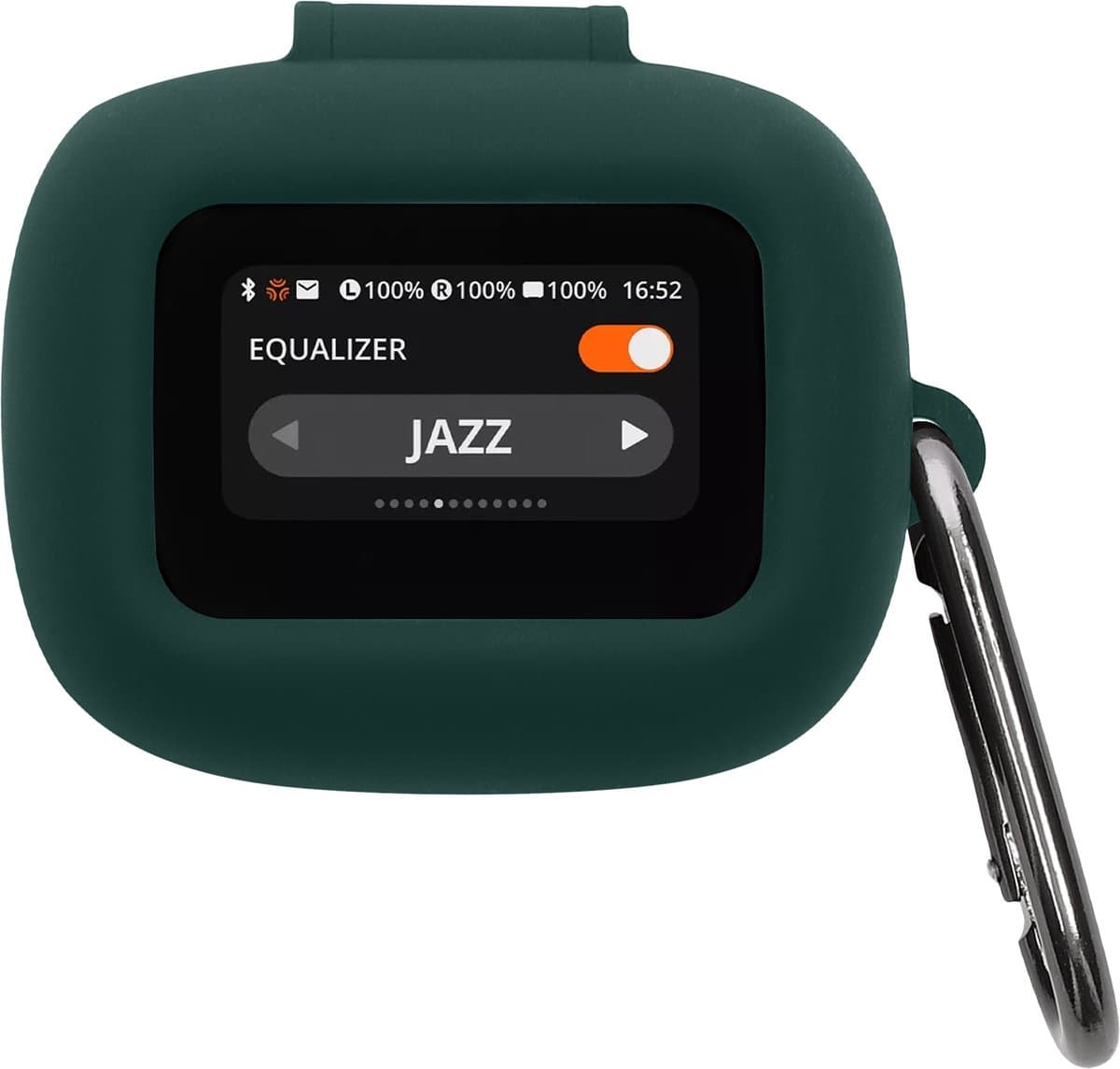 kwmobile cover voor oordopjes case - geschikt voor JBL Live Flex 3 / Live Buds 3 / Live Beam 3 - Trendy beschermhoes draadloze oordopjes in donkergroen — afbeelding 1