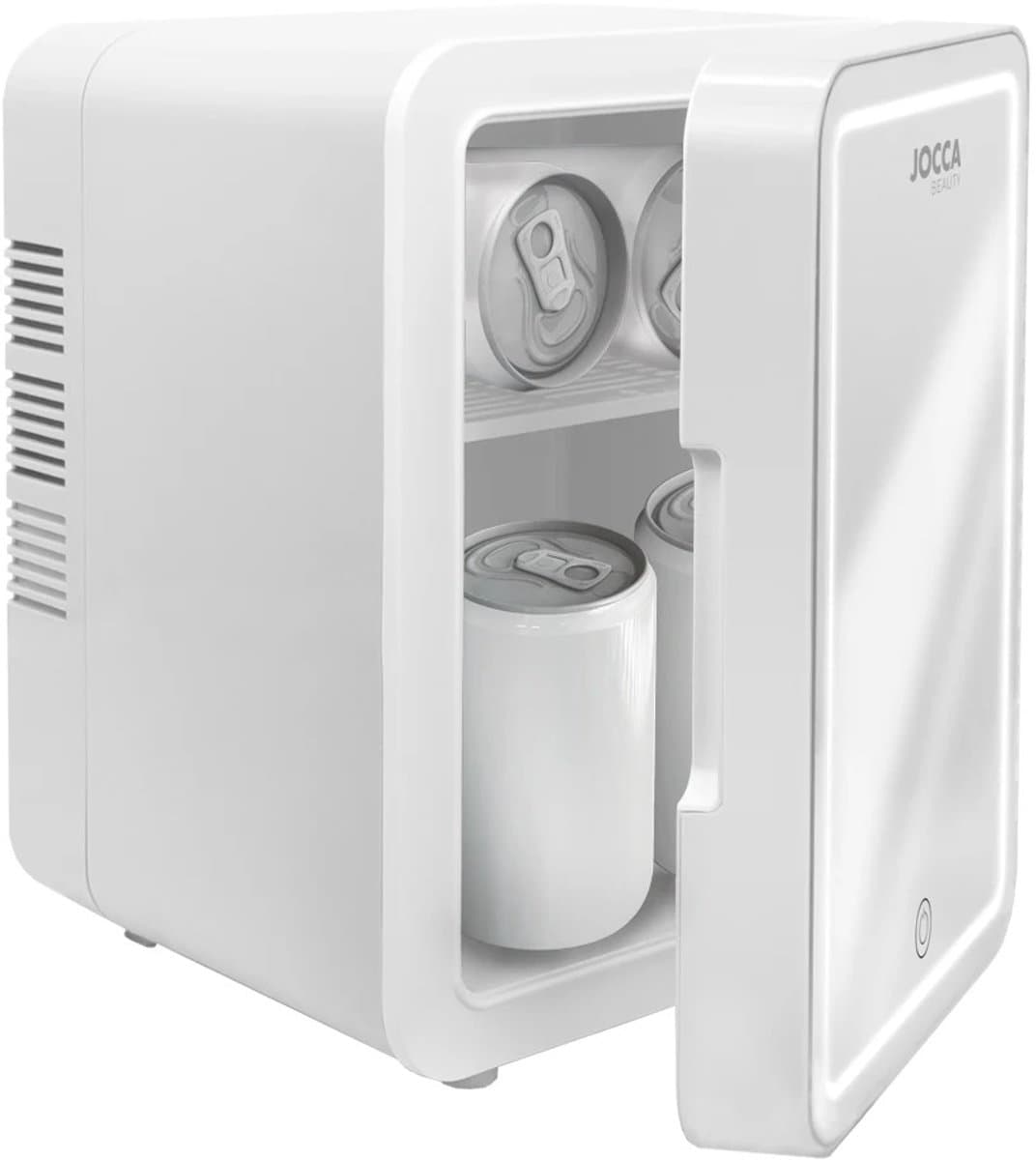 Mini Koelkast met LED-Spiegel – Koud & Warm - Verwijderbare Plank – 4L Capaciteit, 3 Lichtintensiteiten - Wit — afbeelding 1