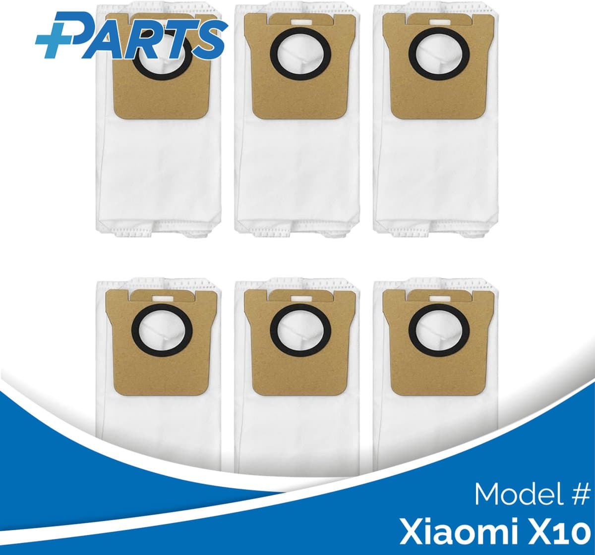 Xiaomi X10 Stofzakken (6 Stuks, Plus.Parts® alternatief voor RDB3) — afbeelding 1