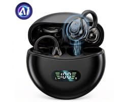 M79 - Open Ear Oortjes - Oortjes Draadloos - Sport Oordopjes - AI vertaalfunctie - 5.4 Bluetooth - Clip On - 16 uur - Spatwaterdicht - IPX5 - Oorclips - Voor sport en kantoor - Zwart