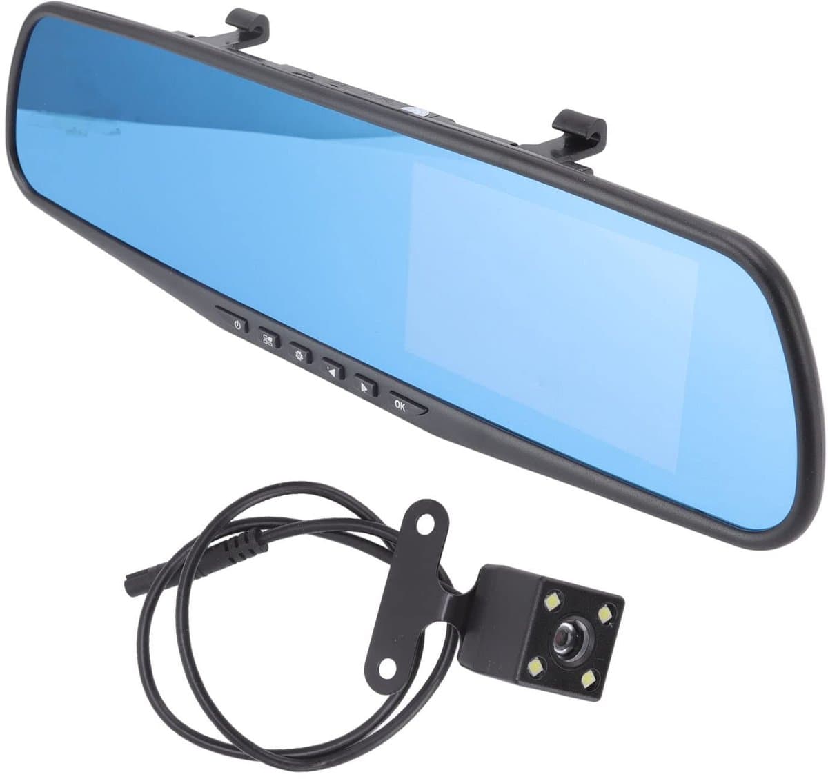 Jhubersproducts - Mirror Dash Cam - Achteruitkijkspiegelcamera - 1080P Resolutie - 4,3 Inch Volledig Scherm - G-sensor Parkeerbewaking - Ideaal voor A — afbeelding 1