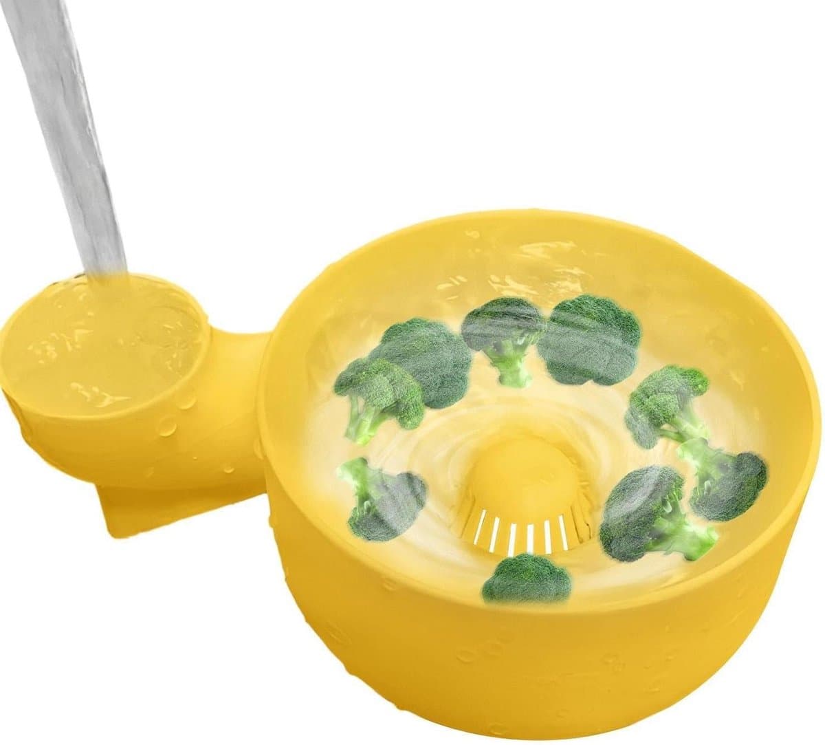 Automatische Fruitspinner - Bessenwaskom Salade Droger - Verse Producten Wassen - 4-in-1 Ontwerp - 20 cm - Wit — afbeelding 1