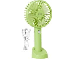 Draagbare Ventilator - Persoonlijke Koeler - Verkoeling Onderweg - Stabiele Sokkel - 1200 mAh Batterij - Groen