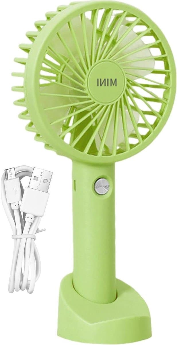 Draagbare Ventilator - Persoonlijke Koeler - Verkoeling Onderweg - Stabiele Sokkel - 1200 mAh Batterij - Groen — afbeelding 1