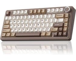 AULA F75 - Draadloze Gaming Toetsenbord - Mechanisch - Gasket - Hot Swap - QWERTY Toetsenborden - Tri mode - 80 Keys - Mokkabruin