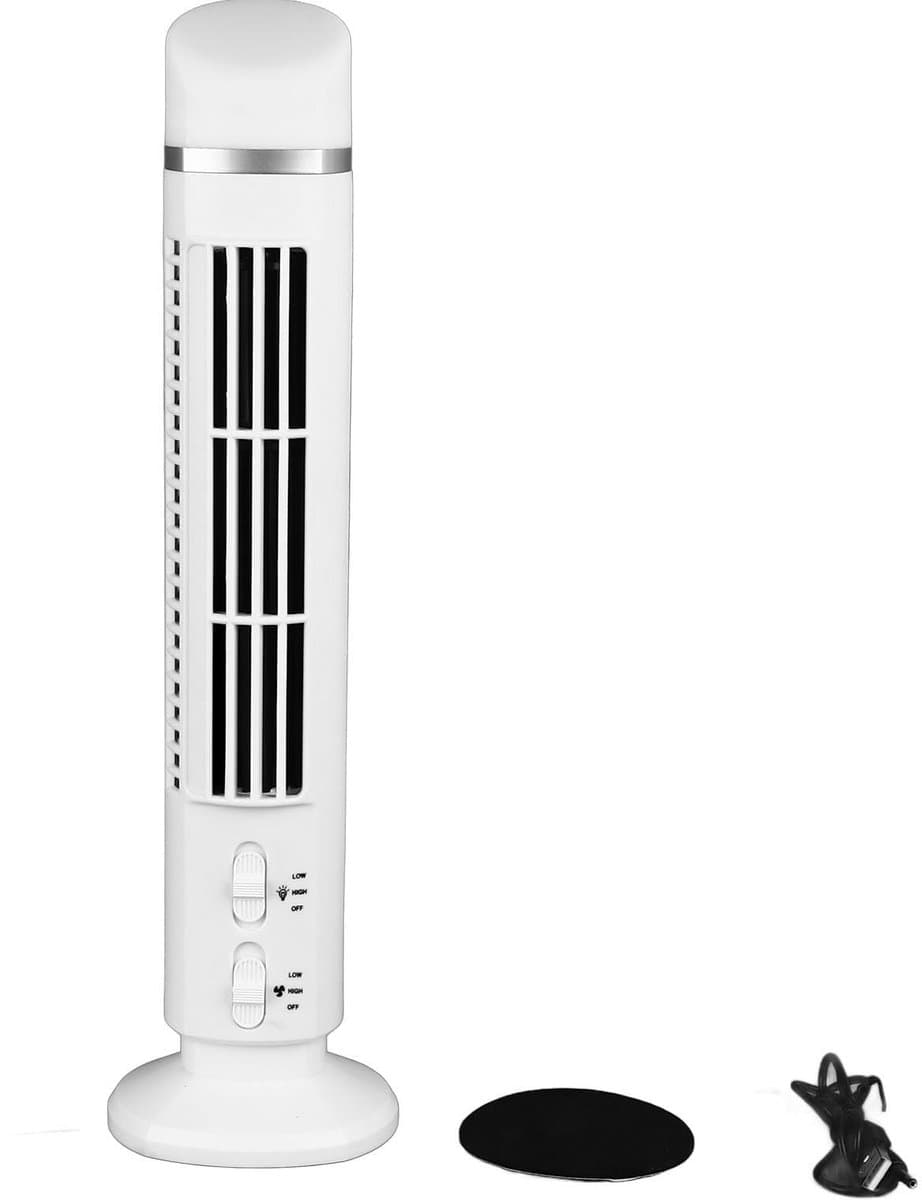Allecto - Bladloze Torenventilator - 90° Oscillatie - Ideaal voor Slaapkamer - Stil en Efficiënt - Verkoeling - LED Licht - Geschikt voor Kantoor -... — afbeelding 1