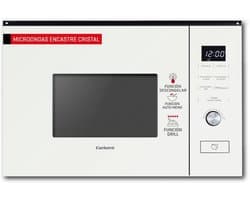Inbouw Magnetron 20 Liter met Grill en Touch Bediening Wit Glas