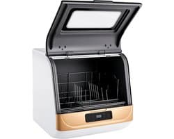 Draagbare Vaatwasser - Mini Afwasmachine - Keuken Gemak - Stoom Reiniging - 4-6 Couverts - Goud Wit