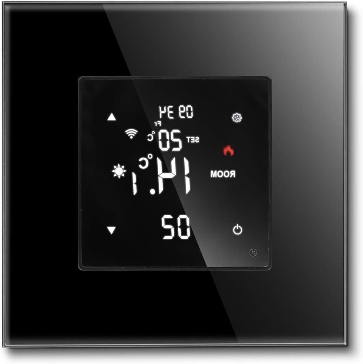 Slimme Thermostaat - Temperatuurregelaar - Woning Verwarming - Wifi & Spraakbesturing - 110x1x1 cm - Zwart — afbeelding 1