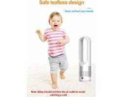 Bladloze Torenventilator - Stille Ventilator - Verkoeling in Huis - Afstandsbediening & Timer - 18 inch - Wit/Zilver